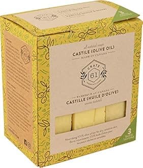 Crate 61, Handmade Vegan Natural Bar Soap Cold Pressed For Face And Body, With Premium Essential Oils, Eucalyptus & Peppermint For Men And Women 3 Pack (Castile)