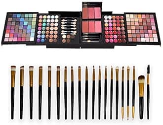 Teen Beginner Makeup Kit, Makeup Kit For Women Full Kit 177 Color Eyeshadow Palette Lipstick Set Lips Blush Foundation Eyebrow Powder With Mirror + 20pcs brush