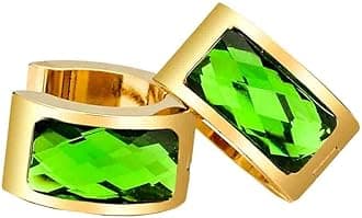 Jewelry Men's and Women's Muticolor Crystal Stainless Steel Studs Hoop Earrings