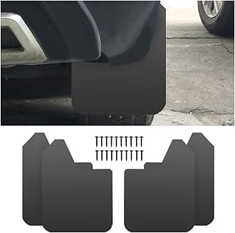 Car Mud Flaps Splash Guards, 4PCS Bendable & Flexible Vehicle Front & Rear Mudflaps Protection with Screws, Automotive Exterior Flares Accessories, Universal for SUV Sedan Truck (Black)