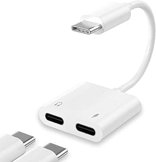 iPhone USB C Headphone Splitter Adapter - Dual USB C AUX + PD Fast Charger Dongle - Compatible with iPhone 16/16Pro/16Pro Max /15/15Pro/15Pro Max - Support Call+Charging