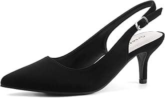 Greatonu Women's Kitten Heels Pointed Toe Slingback Dress Pumps Shoes