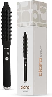Anti-Frizz Ionic Slim Hot Brush 32mm Thermal Heated Round Hair Styling Brush with 5.5mm Bristles, Triple Heat Settings, 3-in-1 Blowout, Wave & Smooth Finish Styling Tool – Black