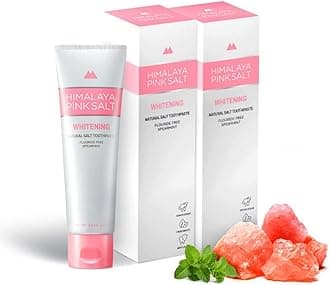 HIMALAYA PINKSALT Toothpaste, 4.6 oz (113 g) x 2 Pieces, No Fluorine, Himalayan Rock Salt, Bad Breath Care, Spearmint Flavor, Whitening, Fluorine Free, Korea
