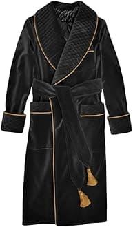 Men's Smoking Robe Black Men's Dressing Gown Men Dinner Party Wear Robe Special Evening Smoking