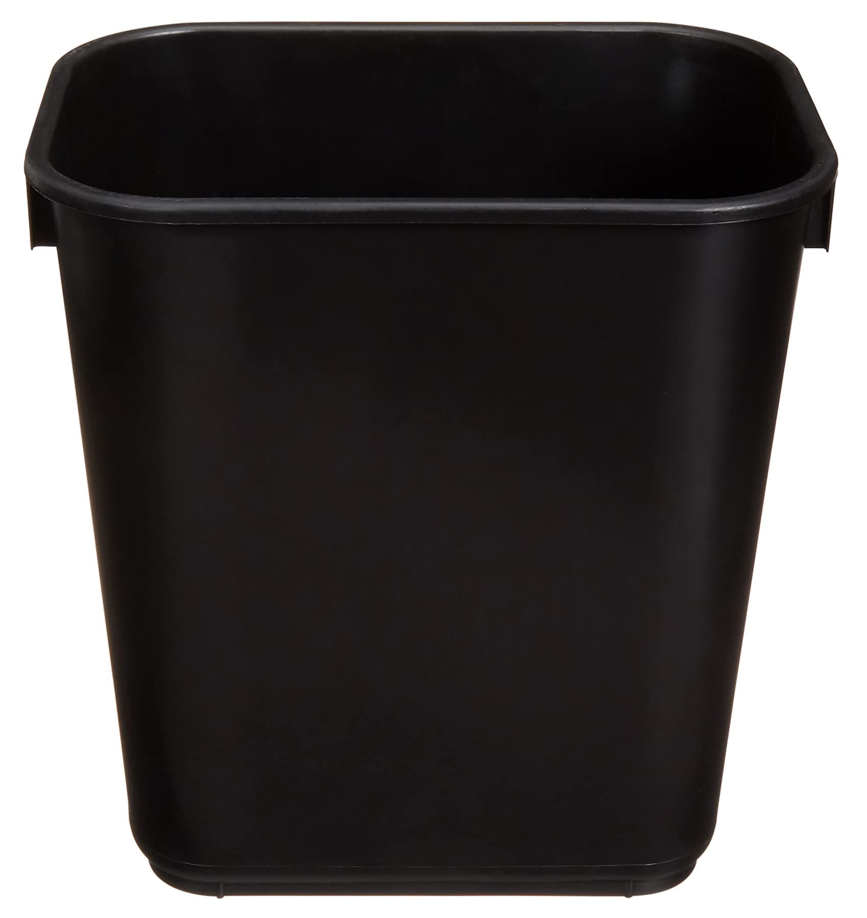 Small Rectangular Commercial Office Wastebasket, Easy to Clean, 3 Gallon, Black, 6-Pack