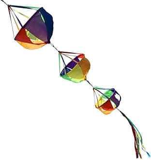 9KM DWLIFE Windsocks Wind Twister Spinners Rainbow Kite Tails Wind Spinners 62" Waterproof UV Resistant Ripstop Nylon, Colorful Garden Yard Balcony Porch Camping Decoration
