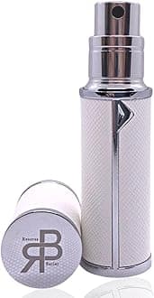 Perfume Atomiser, UK Brand, Refillable & Travel Size Perfume Bottle, Leaking Proof, Bottom Pump, Luxurious Small women and men, 5ml (Ice White)