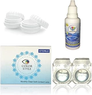 Color Style Disposable Clear Contact Lens 2 Lens Pack (-1.50) With case and solution