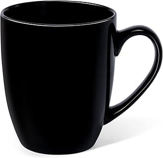 Urbanstrive 16 oz Large Coffee Mug with Handle Tea Cup Novelty Coffee Cup Idea Gift for Men Women Office Work, Black