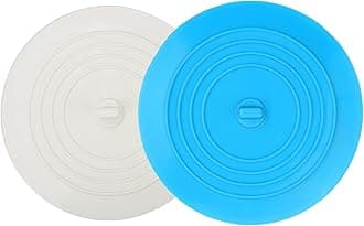V-TOP Tub Stopper 2 Pack, 6 inches Large Silicone Drain Plug Hair Stopper Flat Suction Cover for Kitchen Bathroom and Laundry