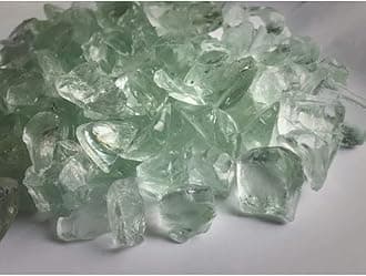 R H LIFESTYLE Crushed Glass for Resin Art - High Luster Fire Glass for Geode,Crafts (Green 6mm, 200G)