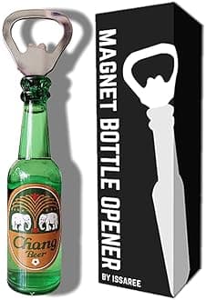 Magnetic Beer Bottle Opener Figure Beer Bottle Bar Refrigerator Decor Unique Birthday Gifts Collection (Chang Beer)