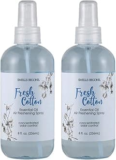 Essential Oil Air Freshener Spray - Odor Eliminator - 2 Pack - 8 Ounce (Fresh Cotton)