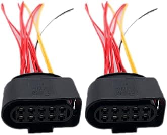 Aokus 2 PACK Headlight Wiring Pigtail Connector Plug 10pin 1J0973735 Compatible with r AUDI A3 VW Jetta Mk4