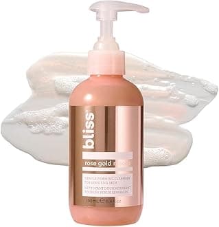 BlissRose Gold Rescue Foaming Face Wash – 6.4 Fl Oz – Gentle Cleanser for Sensitive Skin with Rose Water & Colloidal Gold – Non-Drying, Vegan & Cruelty-Free – Removes Makeup & Dirt