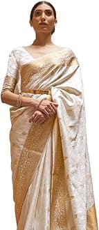 Womens Kanjivaram Banarasi Silk Saree Patola saree with Unstitched blouse piece free