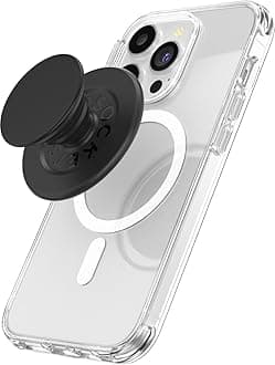 PopSockets Japan - PopSockets Japan PopGrip MagSafe with Adapter Ring, Charcoal Black MagSafe Round Pop Grip Smartphone Grip & Stand