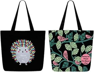 Eco Right Large Canvas Tote Bag for Women, Zipper Handbags for Women Inner Pocket for Shopping, Office & Daily Use (Pack of 2)