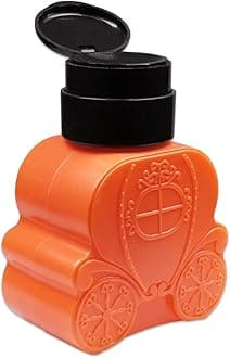 Beauticom Professional ORANGE Carriage Shaped Nail Pump Dispenser Bottle (Size: 250ml) for Nail Acrylic Acetone Liquid Polish Remover Bottle Tool
