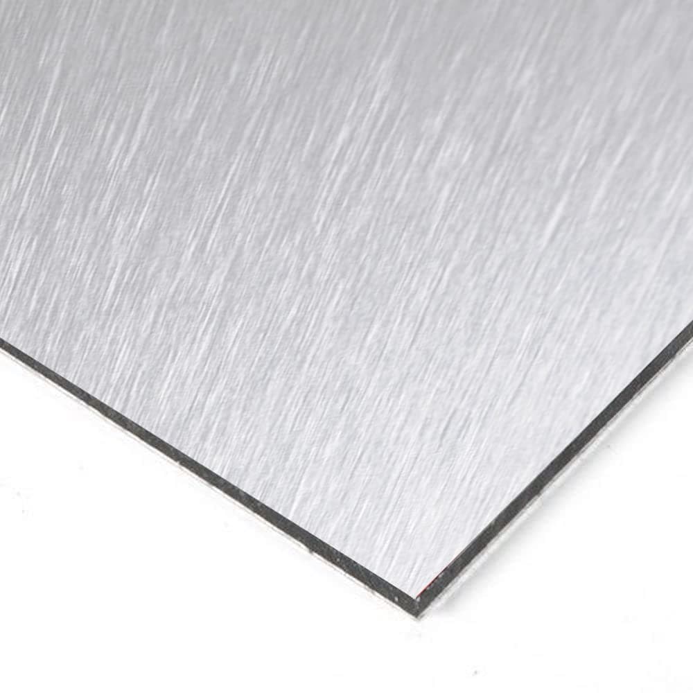 Aluminum Composite Panel Brushed Silver 24"x 24", 1/8" Thick