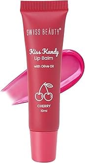 Kiss Kandy Tinted Lip Balm | Moisturising Non-Sticky Formula with Olive Oil & Vitamin E | Soft, Smooth & Hydrated Lips All Day | Cherry, 10ml