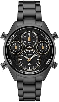 SEIKO Men's Black Dial Stainless Steel Prospex Speedtimer Limited Edition Chronograph Solar Quartz Casual Classic Diver Watch