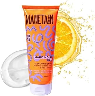 MANETAIN Hard Hold Gel for Curly & Wavy Hair 200ml | Strong Hold, Frizz Control | Long-lasting Definition, Humidity Resistant, Shine-Enhancing | Silicone-Free & Vegan | Fortifying Formula for Defined
