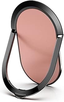 KolorFish Super Thin Metal Mobile Phone Finger Ring Stand Holder Grip Kickstand, Supports Magnetic Car Mount for All Phones/Tablets (Pink)