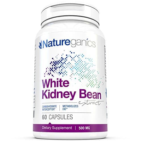 White Kidney Bean Extract by Natureganics 100% Pure Extract Optimized As a Carb Blocker to Help Prevent Fat from Forming - Guaranteed!