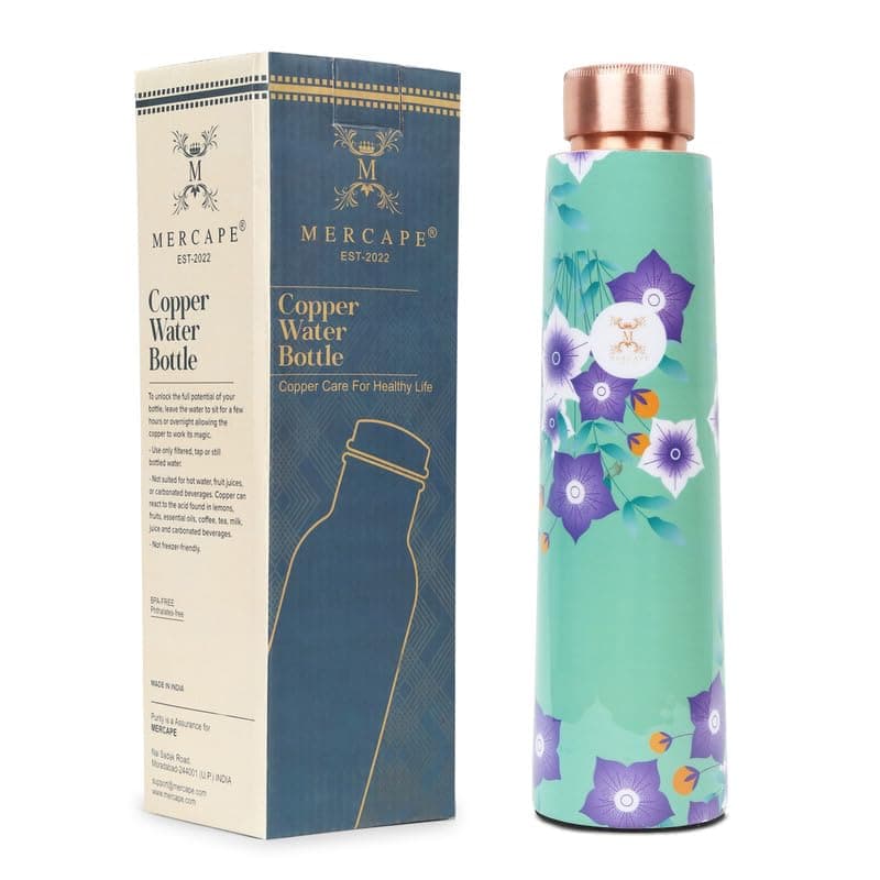 Copper Water Bottle - Joint Less, Leak Proof, Advanced Protection (900ml) for Wellness, Gym, School, Office &