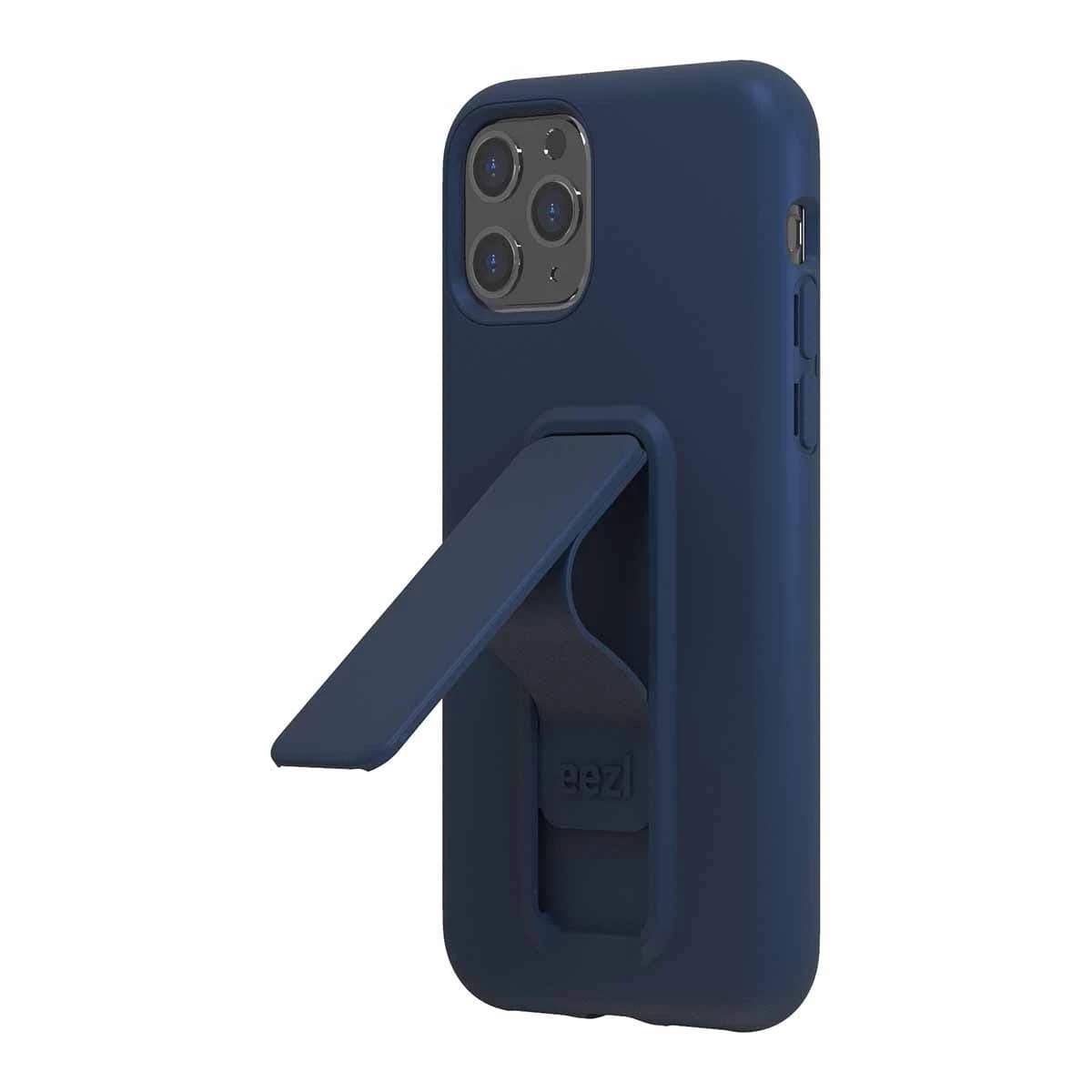 Apple iPhone 11 PRO (5.8 Inches) EEZL Protective Case, with Kickstand, Finger Loop Phone Holding and Wireless Charging Compatible - Navy