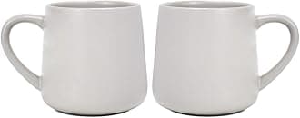 Bosmarlin Large Glossy Ceramic Coffee Mugs Set of 2, Tea Cup for Office and Home, 18 oz, Suitable for Dishwasher and Microwave(Gray, 2)