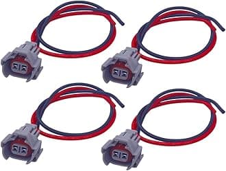 Amrxuts 4PCS Fuel Injector Connector Electrical Plug Pigtail Quick Disconnect Pigtails for Mazda, Mitsubishi, Nissan, Subaru, Toyota