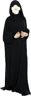 Muslim Prayer Dress Abaya Solid One-Piece Hoodie Abaya Dress for Women Long Maxi Dress Islamic Dubai Jilbab