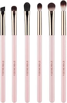 Eye Makeup Brush Set, 6 Pcs Professional Blending Eyeshadow Makeup Brushes for Concealer Eyebrows Eyeliner, Soft Hairs & Wood Handle