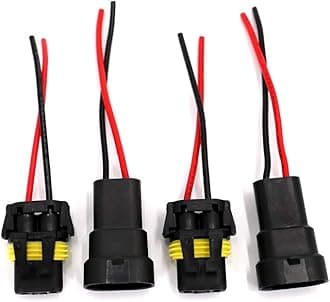 UTSAUTO 2Set 9005 9006 H10 Wire Connectors Female & Male Adapter Wiring Harness Sockets Wire 12V for Headlights Fog Lights