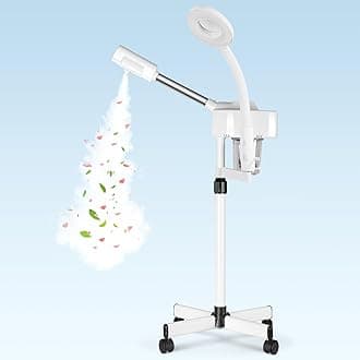 HomGarden Professional Facial Steamer 2 in 1 Steamer for Face with Hot & Cold Nozzle 5X LED Facial Steamer for Esthetician, Salon & Spa Face Beauty Equipment.
