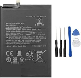 Backupower Replacement BN53 5020mAh Battery Compatible with Xiaomi RedMI Note 9 Pro Max Redmi M2003J6B1I M2003J6B2G Note 9 Pro