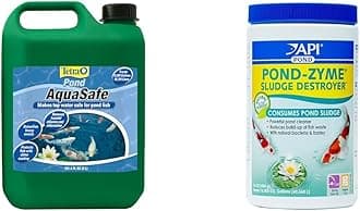 TetraPond AquaSafe 101.4 Ounces Tap Water Conditioner and API Pond-Zyme Sludge Destroyer 1-Pound Pond Cleaner Bundle