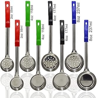 Portion Control Serving Spoons, Serving Utensils, Set of 8, Measuring Serving Utensils for Restaurants, Weight Loss, Gastric Sleeve, Bariatric Surgery Must Haves, 4 Solid & 4 Perforated Scoops