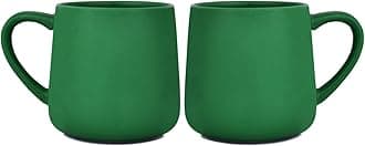 Glossy Ceramic Coffee Mug, Tea Cup for Office and Home, 18 oz, Suitable for Dishwasher and Microwave(Dark Green, 2)