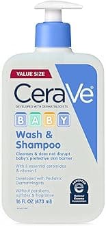 Baby Wash & Shampoo, 2-in-1 Tear-Free for Skin Hair Fragrance, Paraben, Dye, Phthalates Sulfate Free Bath, Soap with Vitamin E 16 Ounce