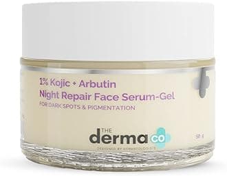 1% Kojic + Arbutin Night Repair Face Serum-Gel | Reduces Dark Spots, Pigmentation & Blemishes | For Men & Women | 50 g