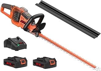 BKR Cordless Hedge Trimmer, 40V Electric Hedge Trimmers with 22-Inch Dual Action Blades, 3/4" Cutting Capacity, 2.0Ah Battery- LG1072