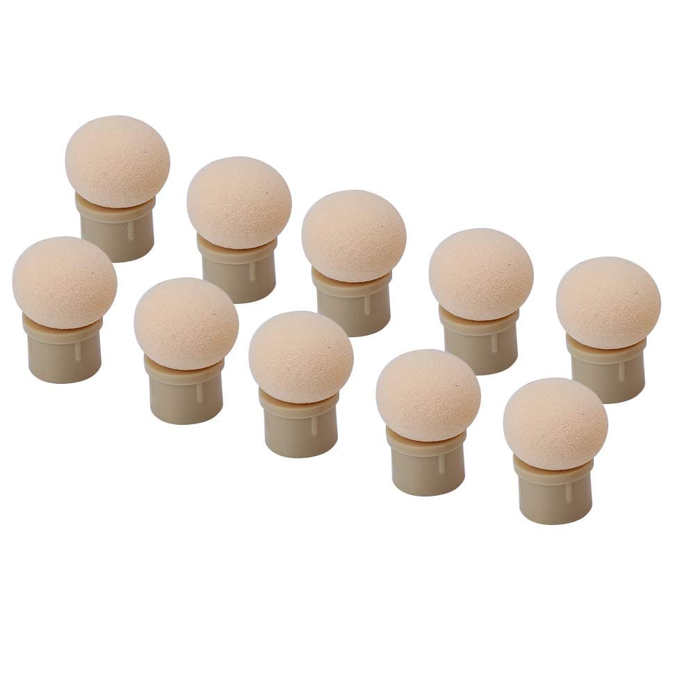 Nail Brush Sponge Replaceable Head, 10pcs Heads for Glitter Powder Dotting Pen Brush Nail Art Tool(Round End)