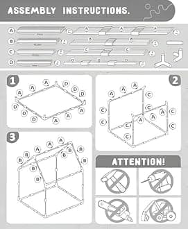 Large Kids Tent - Toddler Play Tent with Party Decorations, Star Lights & Curtains | Indoor & Outdoor Playhouse Castle for Boys & Girls | Includes 2 Soft Toys & Animal Face Pillow | Ages 3-10