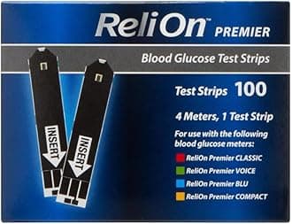 Premier Blood Glucose Test Strips | Blood Glucose Test Strips | Test Strips for Diabetes | Blood Sugar Test Strips | Diabetic Test Strips | Premier Test Strips 100 Count