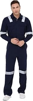Associated Uniforms Men's 100% Cotton Industrial Work Wear Coverall Boiler Suit of 240 GSM with Reflective Tape