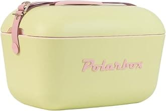 Polarbox Portable Fridge - 20L Mini Refrigerator With Adjustable Handle, Vintage Design, Cork Material - for Beach, Picnic, Camping